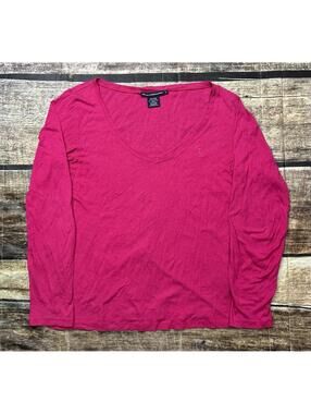 Ralph Lauren Sport Top Womens Large Pink Pony Scoop Neck Pima Cotton